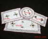 new arrival 4 pcs set square ribbon red margin table cloth