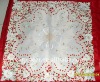 new design 100%  polyester embroidery cutwork table cloth