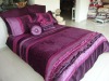 new design of 13 pcs burgandy patchwork bedding