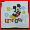 new design promotional square cartoon bamboo fiber towel