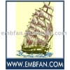 newly embroidery design  (sailing boat) by 120D tread