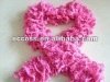 nylon and acrylic hand knitting mesh yarn with pompon for scarf