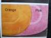 orange and pink polyester single-pad series bath mat set