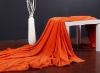 orange solid coral fleece blanket