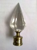 peaked end cap crystal glass curtain pole finials