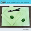peony verdant linen cut work napkin placemat