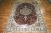 persian design handmade silk carpet