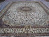 persian hand knotted silk carpet