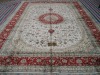 persian hand knotted silk carpet