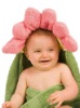 pink flower baby hoodeed towel