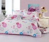 pink flower print bedding set
