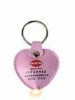 pink heart leather key chain