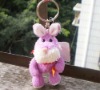 pink plush rabbit key chain