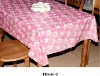pink print non-woven backing pvc table cloth