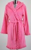 pink shawl collar women pajamas/bathrobe