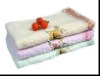plain dyed jacquard bath towel with embroidery and border