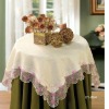 plain polyester table cloth with lace(oyhgtc006)