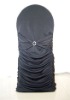 pleated spandex chair cover with buckle, black lycra chair cover