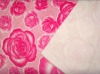 plum flower printed color coral fleece fabric blanket