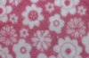 plum flower printing  coral fleece fabric