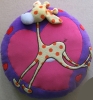 plush & stuffed Round Cushion,decorated with Embroidery Giraffe -08122B