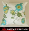 poly silk applique and embroidered floral cushion cover