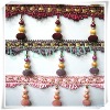 polyester Pompon and bead curtain tassel fringe