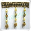 polyester and bead double colour curatin tassel fringe