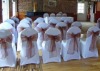 polyester banquet chair cover with organza sash for wedding