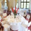 polyester chair cover with organza sash for party