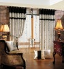 polyester cutting beige and black valance curtain (OYHG-W0009-1)