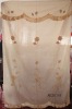 polyester embroidery window curtain with satin border