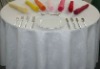 polyester jacquard white round tablecloth