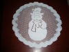 polyester knitted lace cute christmas table mat