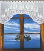 polyester lace curtains white