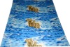 polyester polar bears printed double side brush fleece blanket