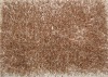polyester shaggy carpet, thin and thick yarn, beige plain color