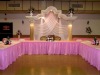 polyester shirred table skirting table skirts for wedding and banquet