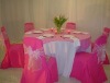 polyester wedding chair cover and table cloth fushia