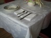 polyester white jacquard tablecloth for resturant