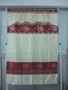 polyester yard deyd jacquard window curtain with knitting valance and with taffeta backing +two tassels