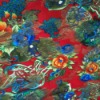 printed 100%silk with metallic opal fabric