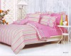 printed bed cover - Pink stripes