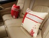 printed cotton fabric  red and beige car cute pillows