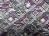 printed knitted ruffle fabric in diamond checks