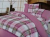 printed mulberry silk comforter set/100% silk plaid comforter set