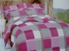 printed mulberry silk comforter set/100% silk plaid comforter set