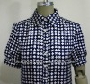 printed woven 18mm silk twill women's silk shirt dress blouse coat for custom style & measurements BS-911