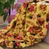 printied coral fleece fabric