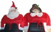 promotion christmas santa couple chair covers
